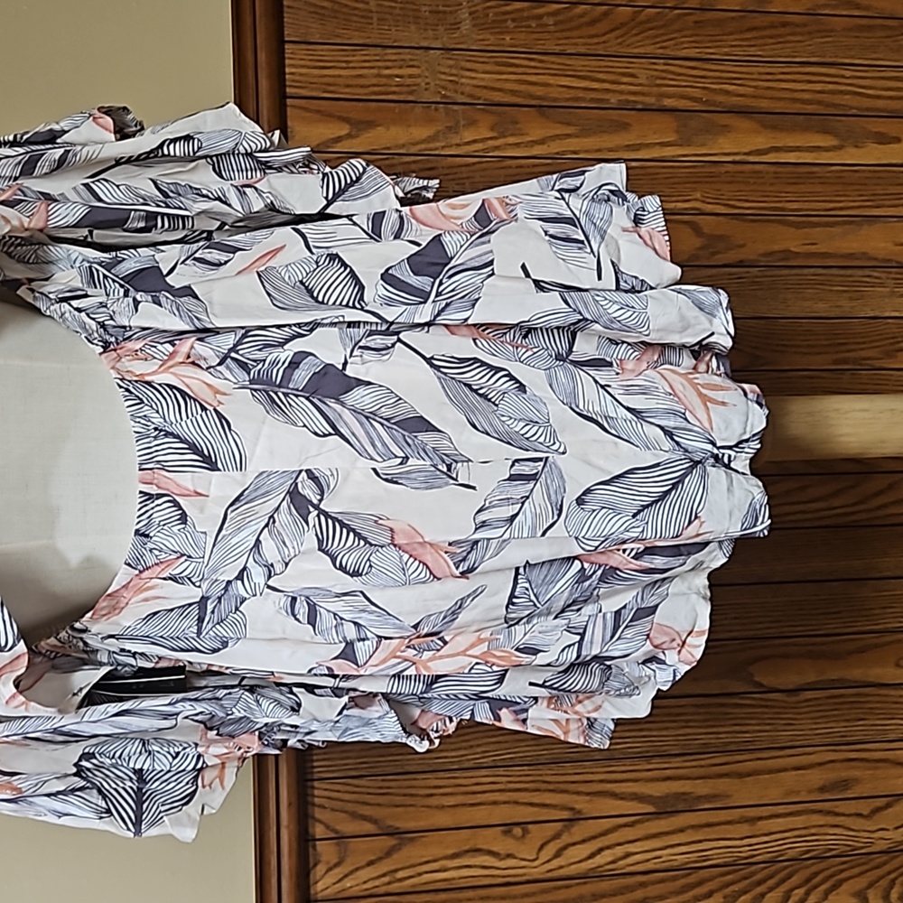 Lulu's 🆕️ Off the Shoulder Palm Leave Summer Dress M - Picture 7 of 14